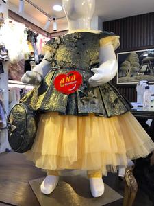 Vestido de Princesa Hao para Niña, Formal, de Satén, Hasta la Rodilla, con Encaje Floral, para Fiesta de Cumpleaños o Boda - Product Image 3