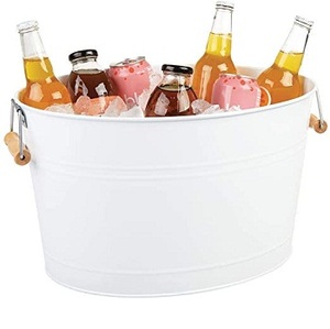 Baignoire ovale en fer galvanisé pour glace, seau ovale en métal décoratif de fête, bon marché, livraison gratuite - Product Image 2