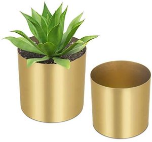 กระถางดอกไม้ทองเหลืองขายดี สำหรับตกแต่งบ้าน โต๊ะทำงาน และสำนักงาน กระถางดอกไม้ทองเหลืองขนาดกลาง ขายดี - Product Image 5