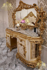 Muebles de Dormitorio de Lujo Tallados a Mano en Madera, Estilo Regio, Muebles de Dormitorio Tallados en Dorado, Estilo Clásico, Dormitorio con Tallados Pesados - Product Image 3