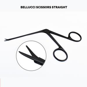 Bellucci Micro ciseaux d'oreille 7.5 cm arbre 5 mm lame incurvée gauche noir antiadhésif - Product Image 2