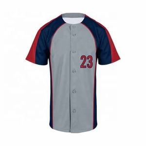 Camisetas de béisbol personalizadas OEM, Camisa de algodón, tira de sublimación, logotipo bordado, nuevo estilo - Product Image 1