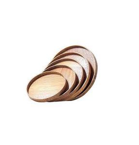 Plateau de service rond en bois d'acacia, plateau de chargeur en bois de haute qualité pour les aliments collations, grande taille au prix, 5 pièces - Product Image 1