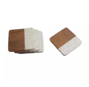 Best Selling Resin <b>And</b> Natural Wood Tea <b>Coaster</b> <b>Set</b> Home Bar Restaurant <b>Coasters</b> For Drinks Table Decor Resin Coffee <b>Coaster</b> - Product Image 2