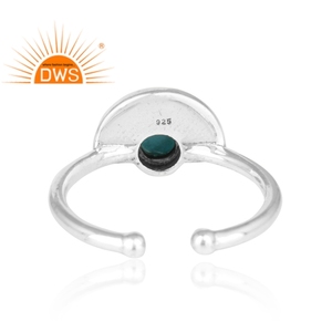 Anillo ajustable de piedras preciosas de turquesa de Arizona Natural de Plata de Ley 925 oxidada, joyería para mujer, regalo para ella - Product Image 3