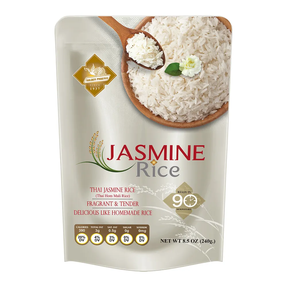 Top Quality Ready to Rat Instant Meal - Thai Jasmine Rice pack in pouch 240g Fragrant and Tender Delicious Like Homemade