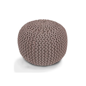 Offre spéciale exclusive sur les poufs tricotés à la main en pur coton de forme ronde du fournisseur indien - Product Image 1