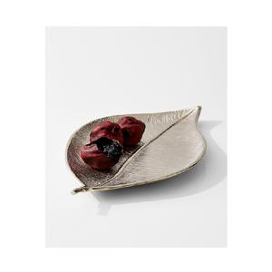 Precio bajo Diseño moderno Bandeja de hojas decorativas de metal de color plateado Bandeja de aluminio para servir hojas doradas - Product Image 3
