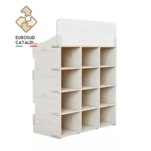 Bel espositore da banco in legno realizzato in italia in betulla altezza 67 cm per negozi e supermercati. - Product Image 3