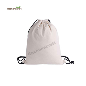 Canvas Draw <b>String</b> <b>Bag</b> Of Cotton Custom Logo Eco-friendly Drawstring Backpack For Carrying Vegetables And Package - Product Image 1