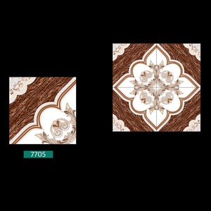 Carrelage de sol extérieur en céramique design marron poli 40x40cm - Product Image 2