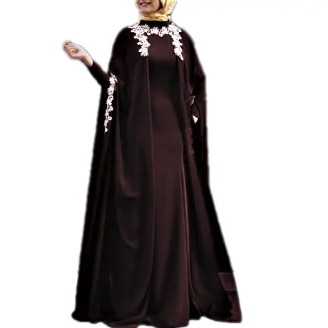 Thiết Kế In Màu Maroon Váy Hồi Giáo Mới Abaya Borka Thoải Mái Womens Abayas Cho Womens