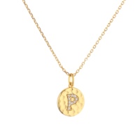 Collier avec pendentif initiale en argent plaqué or, pierre de zircon cubique, collier en argent avec lettres initiales pour femmes