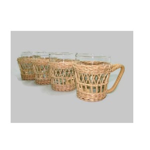 Vietnamese 2021 Vintage Rustic Hand - <b>Woven</b> Bamboo Rattan Cup Holder <b>Coasters</b> Drink Holder Stand Krystal +84587176063 99 Gold Data - Product Image 4