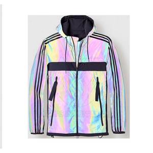 High Quality <b>Men's</b> New Style Sports Windbreaker Waterproof Outdoor <b>Reflective</b> <b>Jacket</b> with Rainbow <b>Reflective</b> Hood for Winter - Product Image 1