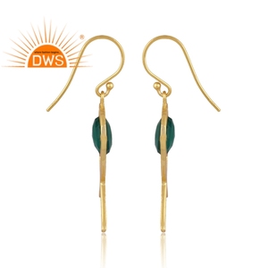 ต่างหูเงินแท้ 925 ประดับพลอยออนิกซ์สีเขียวธรรมชาติ ดีไซน์แบบปม  ผู้จำหน่ายเครื่องประดับ - Product Image 3