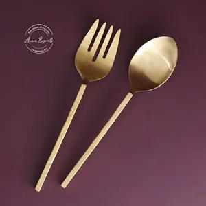 Luxury Gold Finish Spoon and Fork <b>Set</b> Premium Stainless Steel Durable Rust Resistant Elegant Dining Tableware <b>Set</b> - Product Image 1