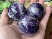 Sphère de cristal de quartz améthyste naturelle européenne polie, objet de collection artistique Feng Shui, boule de guérison manuelle, agate Alfazal