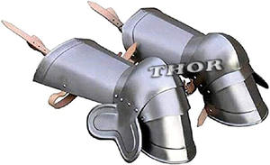 Armure pour jambe de chevalier médiéval, armure pour jambe roleyn cusis, Costume d'halloween SCA 18ga, acier poli et argent - Product Image 6