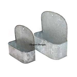 Luxury Premium Quality Set of Three Galvanized <b>Wall</b> Planter Customized Size Handmade Pocket Decorative Luxury <b>Wall</b> Planter - Product Image 4