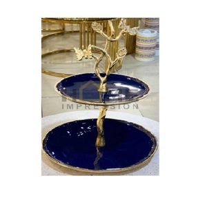 แท่นวางเค้กแฟนซีโลหะเคลือบผงสีดำทรงสูง3ชั้นสำหรับเครื่องครัวในบ้าน - Product Image 4