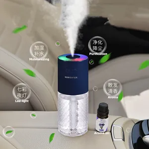 Contoh Gratis 2021 Pemurni Udara Portabel Baru Ultrasonik Kabut Dingin 7 Warna Led Mini Usb Pelembab Udara Mobil untuk Kulit Kering Rumah Kamar Tidur