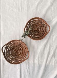 Bandeja de servicio de ratán de nuevo diseño, forma ovalada de ratán tejido de alta calidad con asa, perfecta para una Decoración de cocina elegante - Product Image 2
