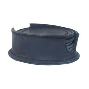 Posavasos de cuero genuino, Logo personalizado, forma redonda, Color negro - Product Image 2