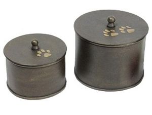 IRON PET CREMATION <b>URN</b> BRASS ANTIQUE PET <b>URN</b> BARREL <b>ASHES</b> <b>URN</b> <b>FOR</b> PET DESIGNER PET <b>URN</b> PAW ENGRAVED PET <b>URN</b> <b>DOG</b> PET <b>URN</b> - Product Image 5