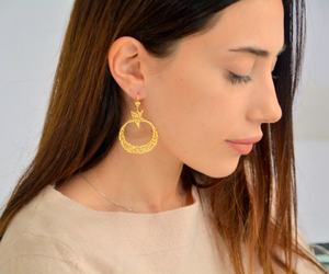 ต่างหูรูปพระจันทร์เสี้ยวของชาวมุสลิม,ต่างหูเครื่องประดับรูปคัมภีร์กุรอานเทพเจ้าแห่งตัวอักษรภาษาอาหรับ - Product Image 3