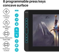 Tableta de Dibujo Gráfica Digital Huion Kamvas 13 con Pantalla LCD Interactiva de Múltiples Colores y Lápiz