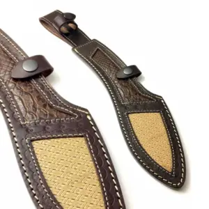 OEM Cheap Price Factory Product Rich Grain Skin Inlay Leather Sheath for Kukri Blade Knives