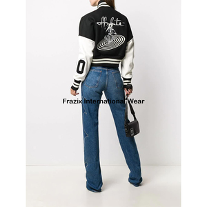 Blouson réversible en maille légère pour femme, col en V, broderie de baseball, haute qualité, extensible, nouvelle collection, vente chaude - Product Image 3