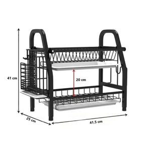Estante de almacenamiento de utensilios, estante de acero inoxidable para encimera, organizador, escurridor para platos - Product Image 2