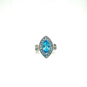 Anillo de plata esterlina 925 hecho a mano con piedras preciosas de Topacio Azul, joyería para fiesta de boda de alta calidad, certificado IGI - Product Image 2