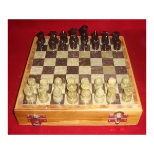 수제 순수 나무 체스 게임 세트 동전 장식