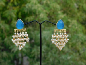 Pendientes de aro hechos a mano con piedras, de moda, para niñas y mujeres - Product Image 5