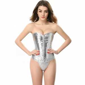 ชุดชั้นในผู้หญิงเซ็กซี่คอร์เซ็ทเซ็กซี่,คอร์เซ็ตรัดเอวขนาดพลัสไซซ์ PVC วิคตอเรียเทรนเนอร์รัดเอว - Product Image 2