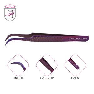 Pince à épiler à pointe incurvée pointue, en acier inoxydable, avec Design diamant, pour Extension de cils, étiquette privée, originale - Product Image 6