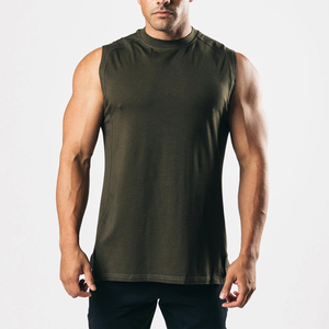 High quality gym fitness cheap price summer wear casual blank solid color <b>100</b>%cotton <b>polyester</b> man tank top sleeveless <b>shirts</b> - Product Image 1