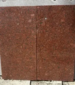 Gema de granito rojo indio, azulejos pulidos para revestimiento de pared, escaleras, escalones, elevadores, suelo Interior y Exterior, encimeras de camino