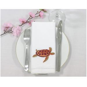 Serviette de table 100% coton, ronde, brodée, tortue brune, pour maison, hôtel, Restaurant, haute qualité - Product Image 6