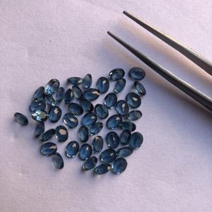 4mm 6mm Piedra de Topacio Azul Londres natural Piedra preciosa suelta de corte ovalado facetado Calibrado en línea Ahora precio al por mayor del fabricante - Product Image 1