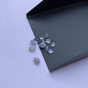 หินลาบราดอไรต์ธรรมชาติขนาด 5x3 มม. รูปทรงลูกแพร์แบน  แบบหลวม  ปรับขนาดได้  ได้รับการรับรองจาก IGI  สำหรับงานประดิษฐ์เครื่องประดับ DIY - Product Image 2