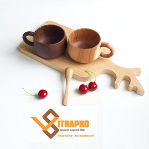 Ensemble de tasses à café et thé japonais de haute qualité, fait à la main en bois - Product Image 1