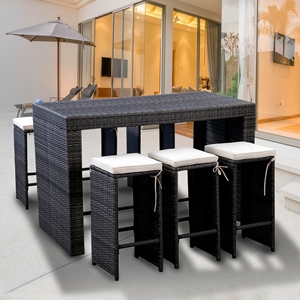 Modern Villa Garden Furniture PE Rattan U Shape Sectional Modular Set Selling <b>Cheap</b> Price Powder Coated - Product Image 3