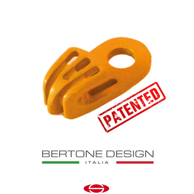 Open hook "Arrabbiata 2" in zinc alloy, project by Bertone Design for Trekking and Sport shoes, Safety and Fashion shoes