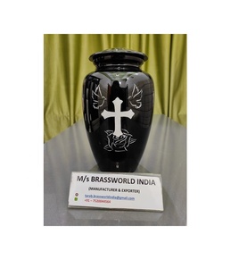โกศอลูมิเนียมสีดำสำหรับขี้เถ้าของมนุษย์อุปกรณ์ศพจาก brassworld อินเดีย - Product Image 1
