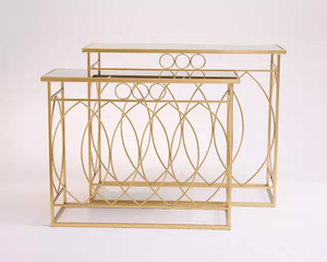 Espejo decorativo de metal con diseño de hojas para mesa de centro, para decoración del hogar. - Product Image 1