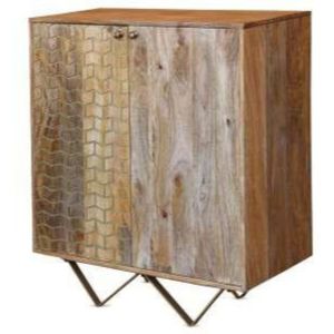 Antique 2-Door Industrial Eco-Friendly Modular Durable Living Room Cabinet Solid Mango Wood Home Apartment Luxury Villa Storage - Product Image 1